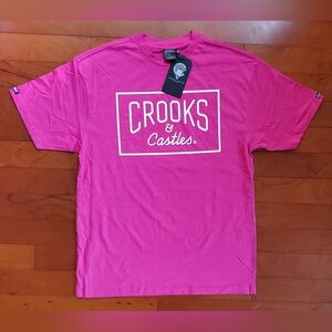 Crooks & Castles Pink T-Shirt Size Large